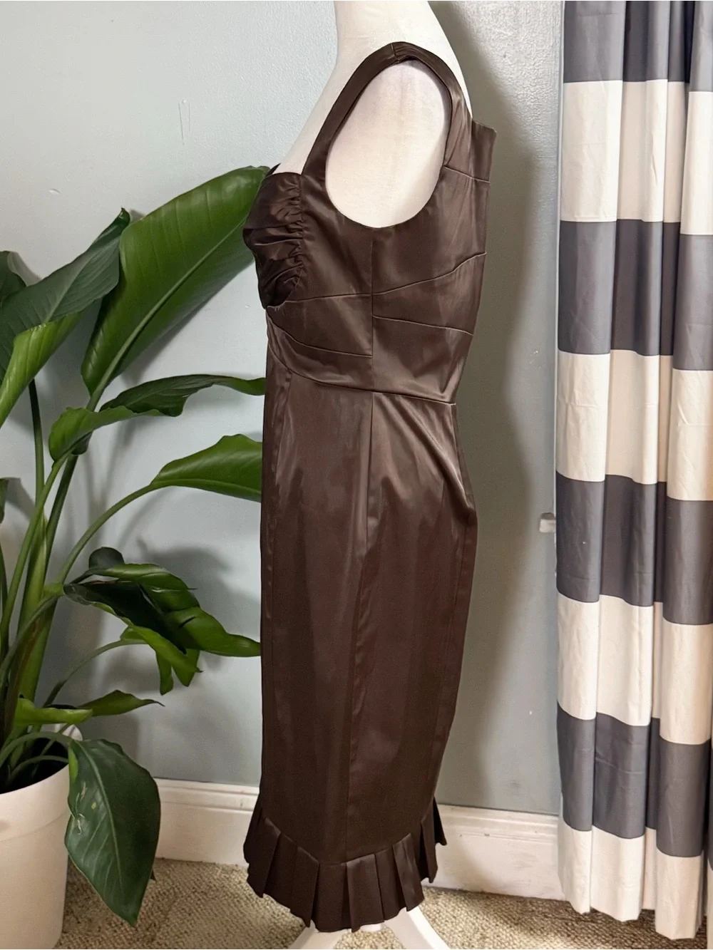 Vintage Y2K Jessica Simpson Brown Satin Cocktail Dress Size 10